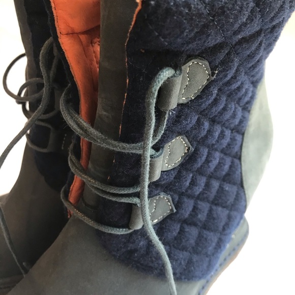 F-Troupe Women’s Sz 40 Blue Wedge Heel Boots US 10 - Picture 10 of 16